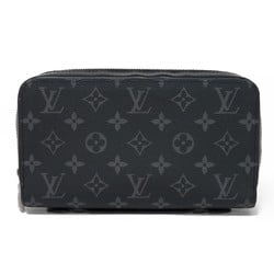 Louis Vuitton LOUIS VUITTON Long Wallet Zippy XL Current LV Round Clutch Bag RFID Monogram Eclipse Noir M61698 Men's Billfold