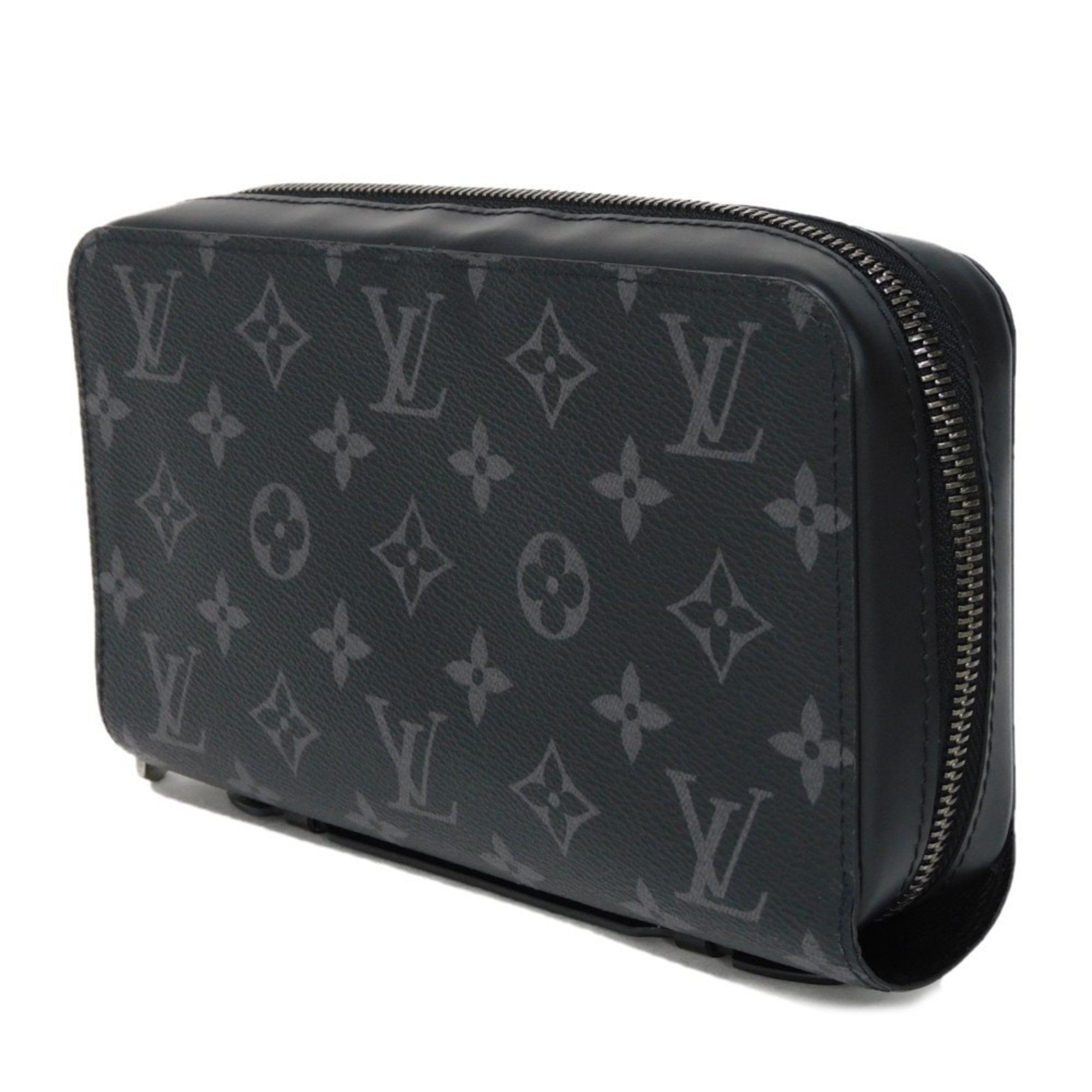 Louis Vuitton LOUIS VUITTON Long Wallet Zippy XL Current LV Round Clutch Bag RFID Monogram Eclipse Noir M61698 Men's Billfold