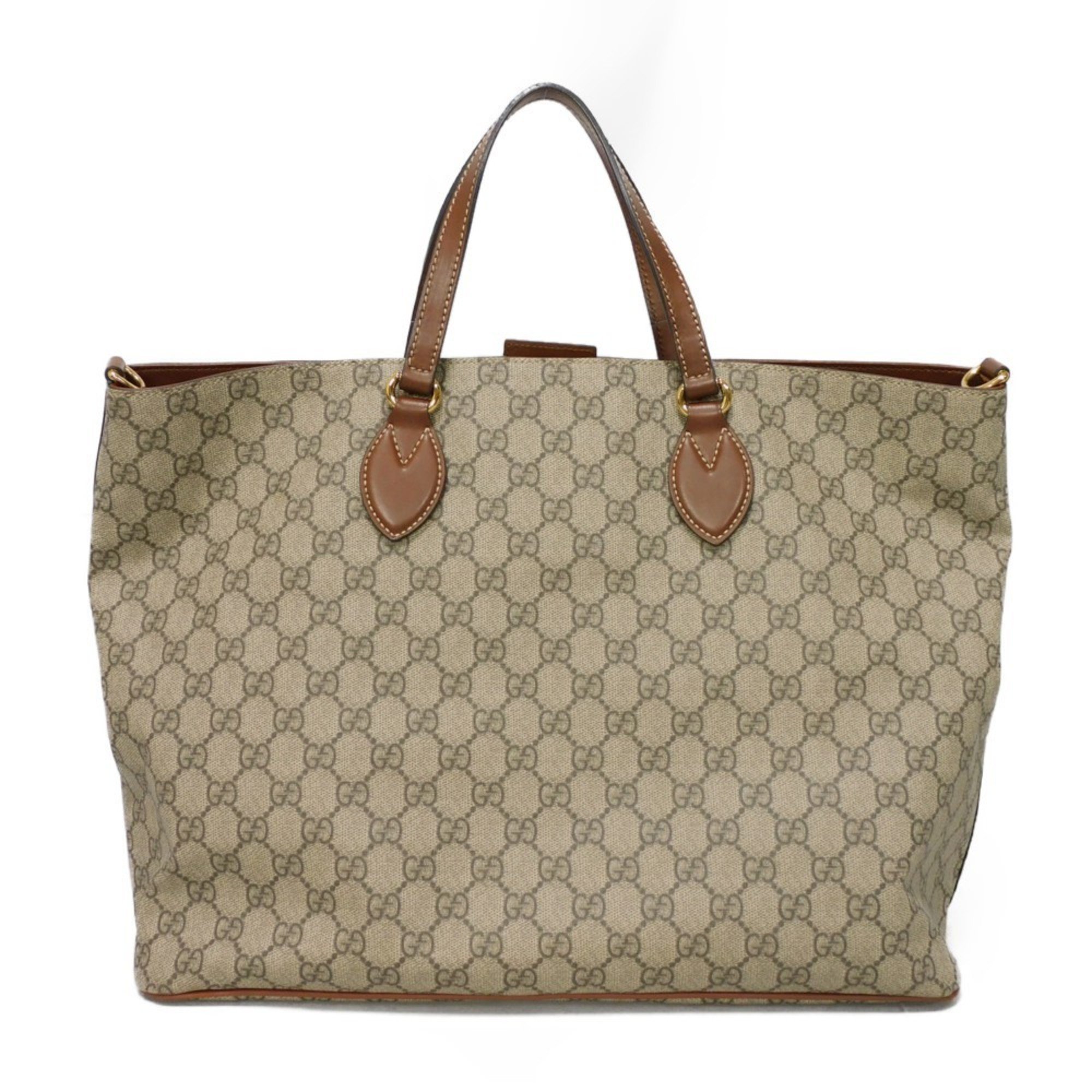 GUCCI Handbag Tote Bag Brown Shoulder Soft GG Supreme Beige 453705 K5I2G 8526 Men's Women's Bags