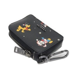 Coach COACH Coin Case Disney Holiday Print L Zip Key Mickey Mouse Pluto Metal Black CM224 Men's