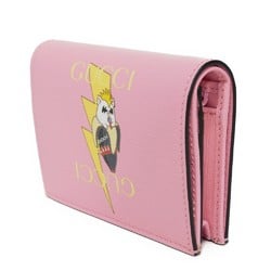 GUCCI Bi-fold wallet Bananya Compact Banana Lightning Bolt Inazuma Pastel Light Pink 701009 Women's Billfold