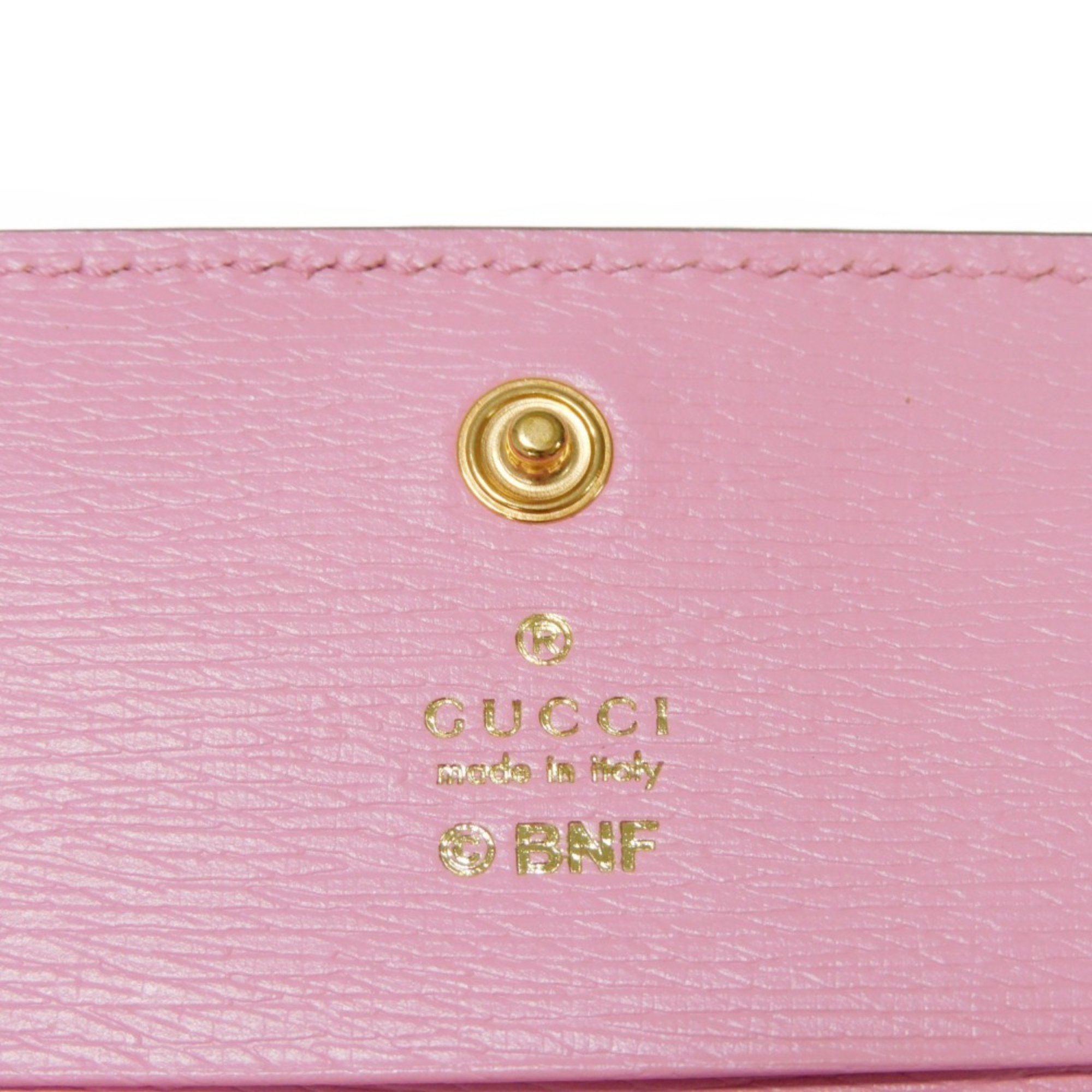 GUCCI Bi-fold wallet Bananya Compact Banana Lightning Bolt Inazuma Pastel Light Pink 701009 Women's Billfold