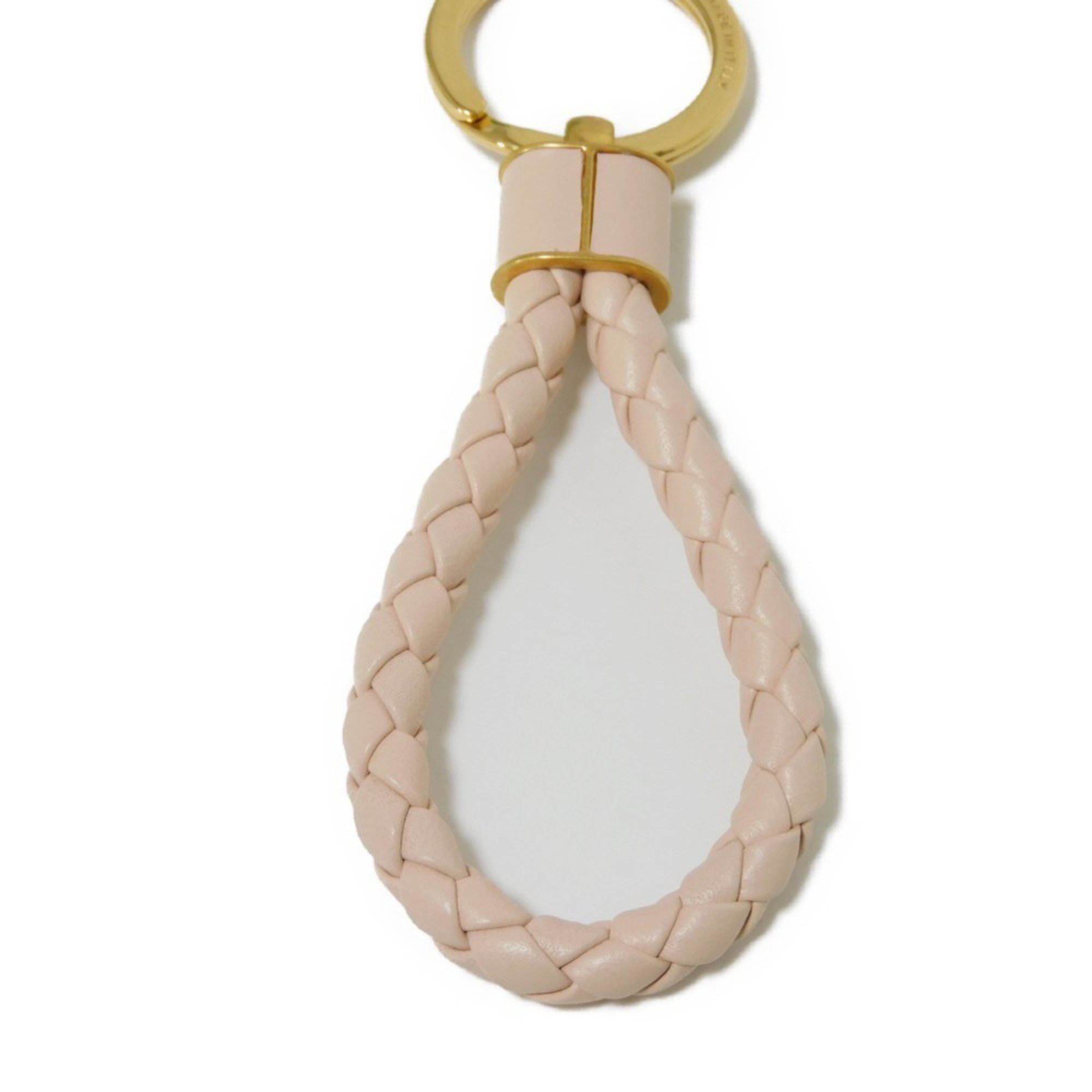 Bottega Veneta Keychain Intrecciato Key Rig Current Pastel Light Beige Pink Macaron 651820 V0HW1 7671 Men's Women's