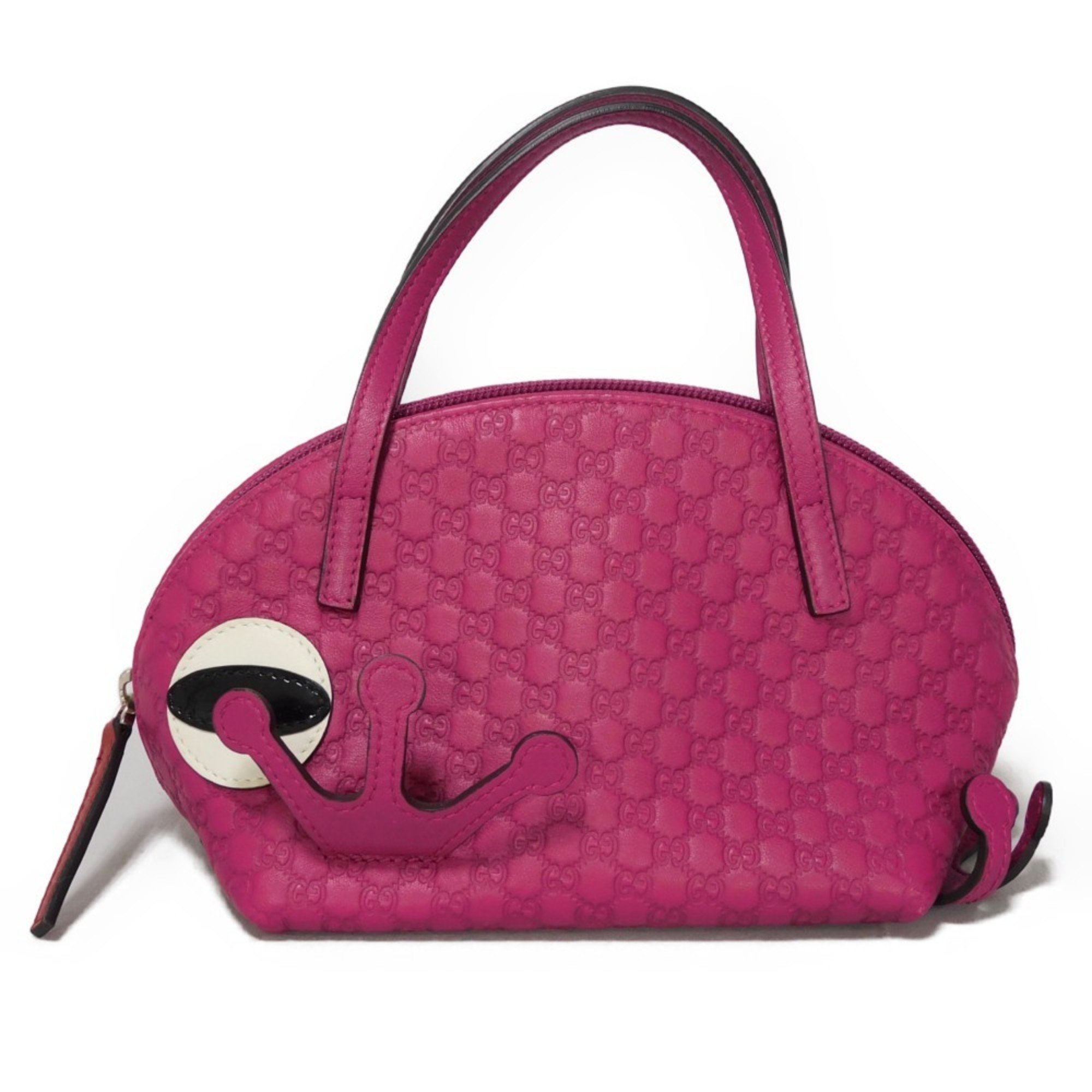 GUCCI Handbag Guccissima Children's Frog Bag Purple Pink Micro GG Shima Fuchsia 340620 Kids