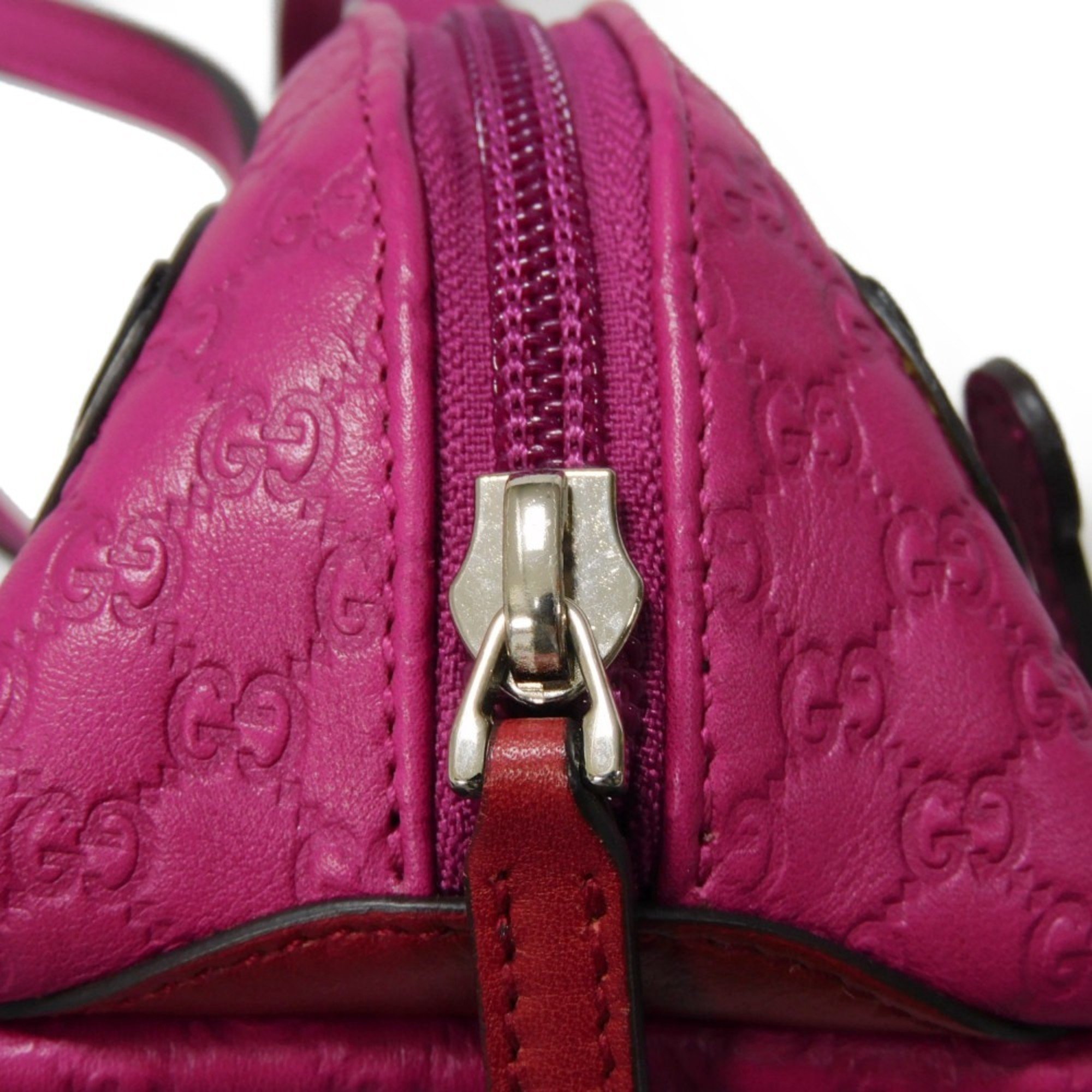 GUCCI Handbag Guccissima Children's Frog Bag Purple Pink Micro GG Shima Fuchsia 340620 Kids