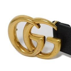 GUCCI Belt Double G Wild 40MM Current 80/32 Calf Brass Metal Buckle Gold GG Marmont Black 406831 DJ20T 1000 Men's