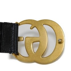 GUCCI Belt Double G Wild 40MM Current 80/32 Calf Brass Metal Buckle Gold GG Marmont Black 406831 DJ20T 1000 Men's