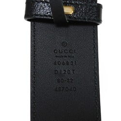 GUCCI Belt Double G Wild 40MM Current 80/32 Calf Brass Metal Buckle Gold GG Marmont Black 406831 DJ20T 1000 Men's