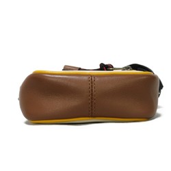 Coach COACH Shoulder Bag Pochette Disney Mickey Mouse Smooth Leather Yellow Brown Embossed Ivory 3332 Men's Women's Bags