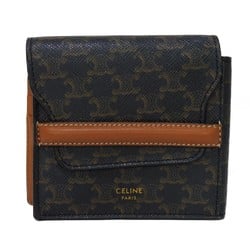 CELINE Bi-fold Wallet Origami Flap Macadam Foil Stamping Bifold Triomphe Tan 10D902BZ9.04LU Men's Billfold