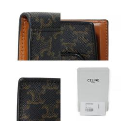 CELINE Bi-fold Wallet Origami Flap Macadam Foil Stamping Bifold Triomphe Tan 10D902BZ9.04LU Men's Billfold