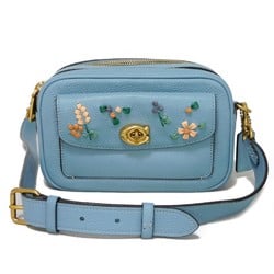 Coach COACH Shoulder Bag Willow Camera Floral Embroidery C Flower Crossbody Mark Blue C3881 Women's