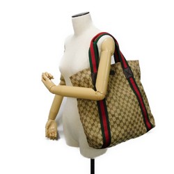 Gucci Tote Bag Sherry Line Web Stripe Green Red Multicolor GG Canvas Beige 189669 Men's Women's Bags