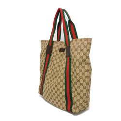 Gucci Tote Bag Sherry Line Web Stripe Green Red Multicolor GG Canvas Beige 189669 Men's Women's Bags