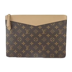 LOUIS VUITTON Louis Vuitton Daily Pouch Second Bag M64591 Monogram Canvas Leather Brown Sesame Clutch