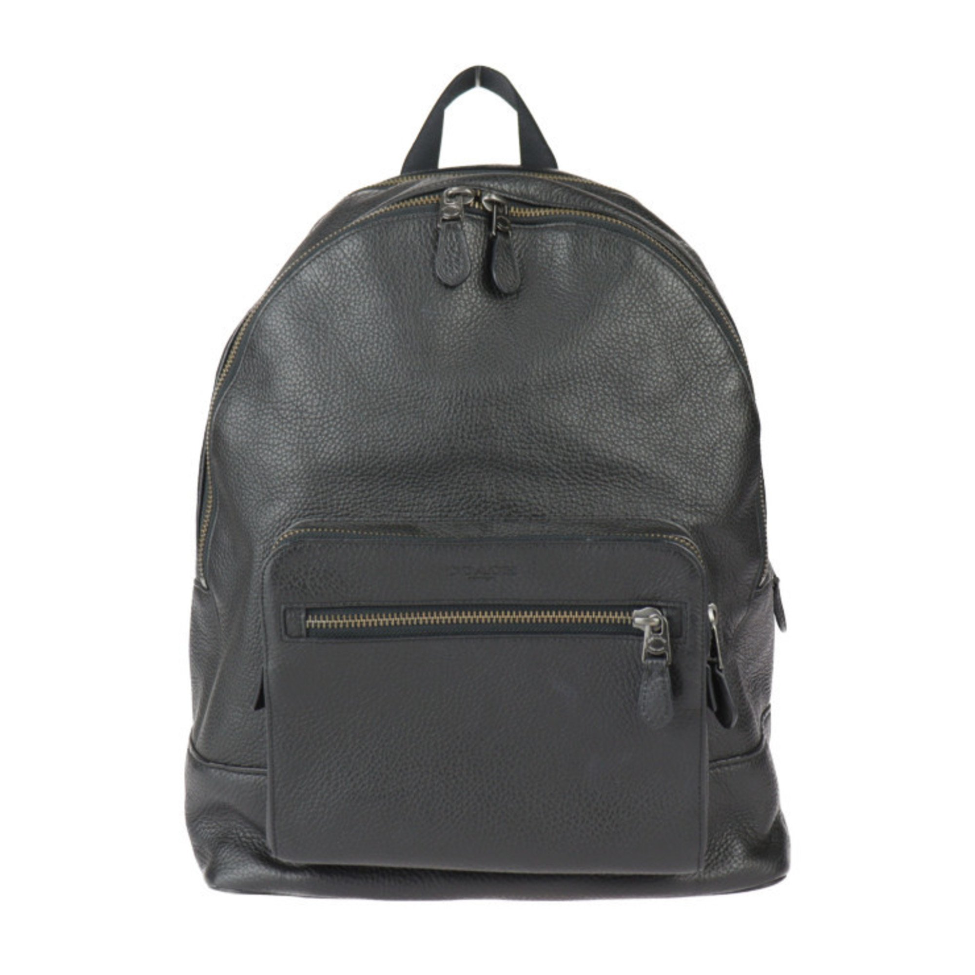 COACH Backpack Daypack F23247 Pebbled Leather Black