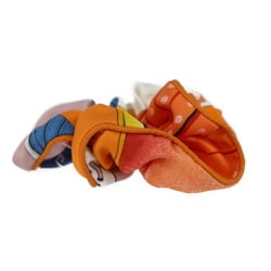 HERMES Hermes Scrunchie Claudia - 100% Silk Orange Multicolor Hair Tie Clip