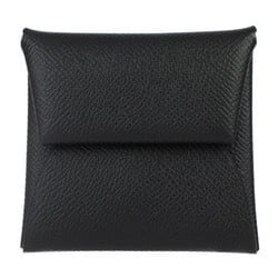 HERMES Hermes Bastia Wallet/Coin Case - Epsom Black Coin Purse with Z Stamp