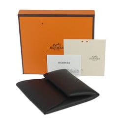 HERMES Hermes Bastia Wallet/Coin Case - Epsom Black Coin Purse with Z Stamp