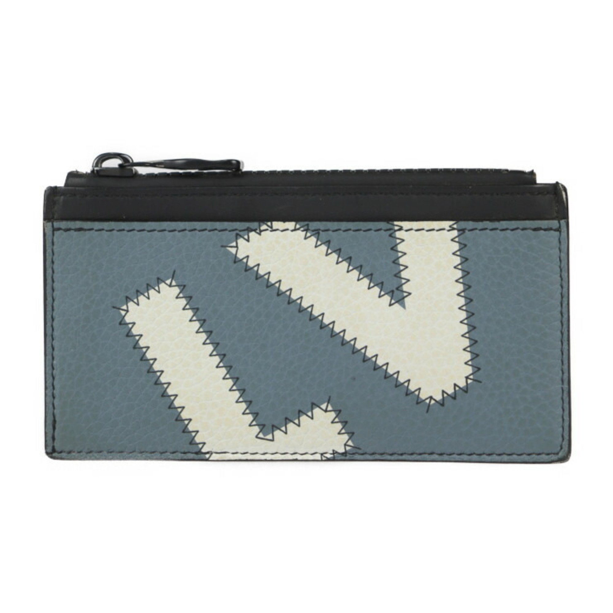 LOUIS VUITTON Louis Vuitton Coin Card Holder Wallet/Coin Case M81314 Leather White x Blue Yellow Black LV Monogram Business Holder/Card Purse Fragment