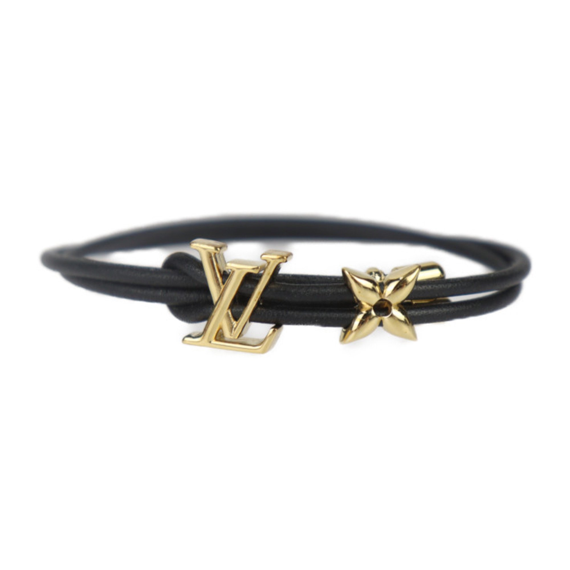 LOUIS VUITTON LV Bloom Bracelet M8142Z Leather Black Vuitton