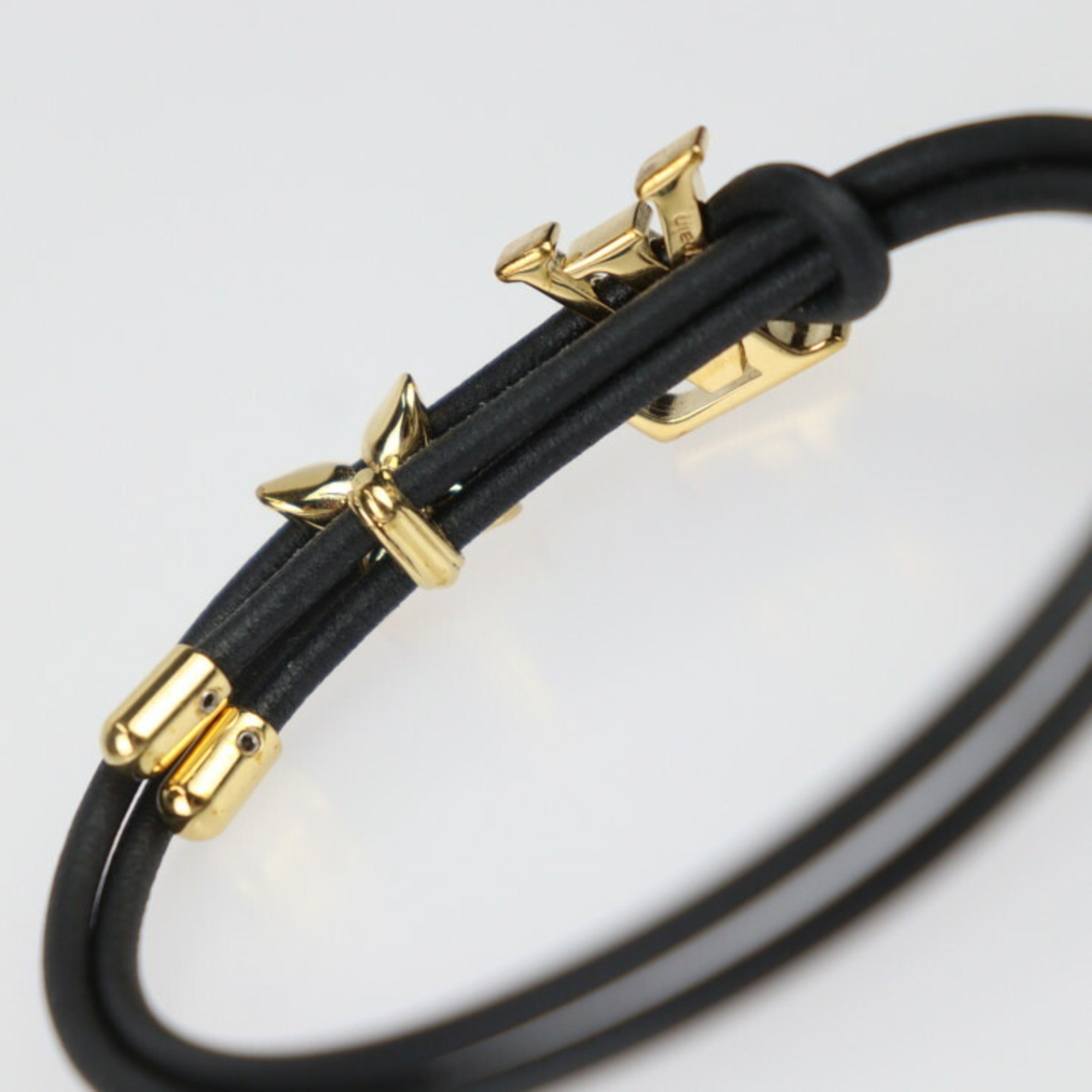 LOUIS VUITTON LV Bloom Bracelet M8142Z Leather Black Vuitton