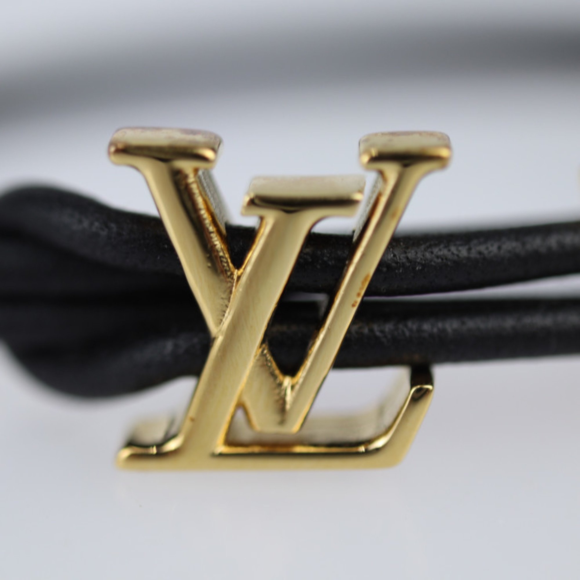 LOUIS VUITTON LV Bloom Bracelet M8142Z Leather Black Vuitton