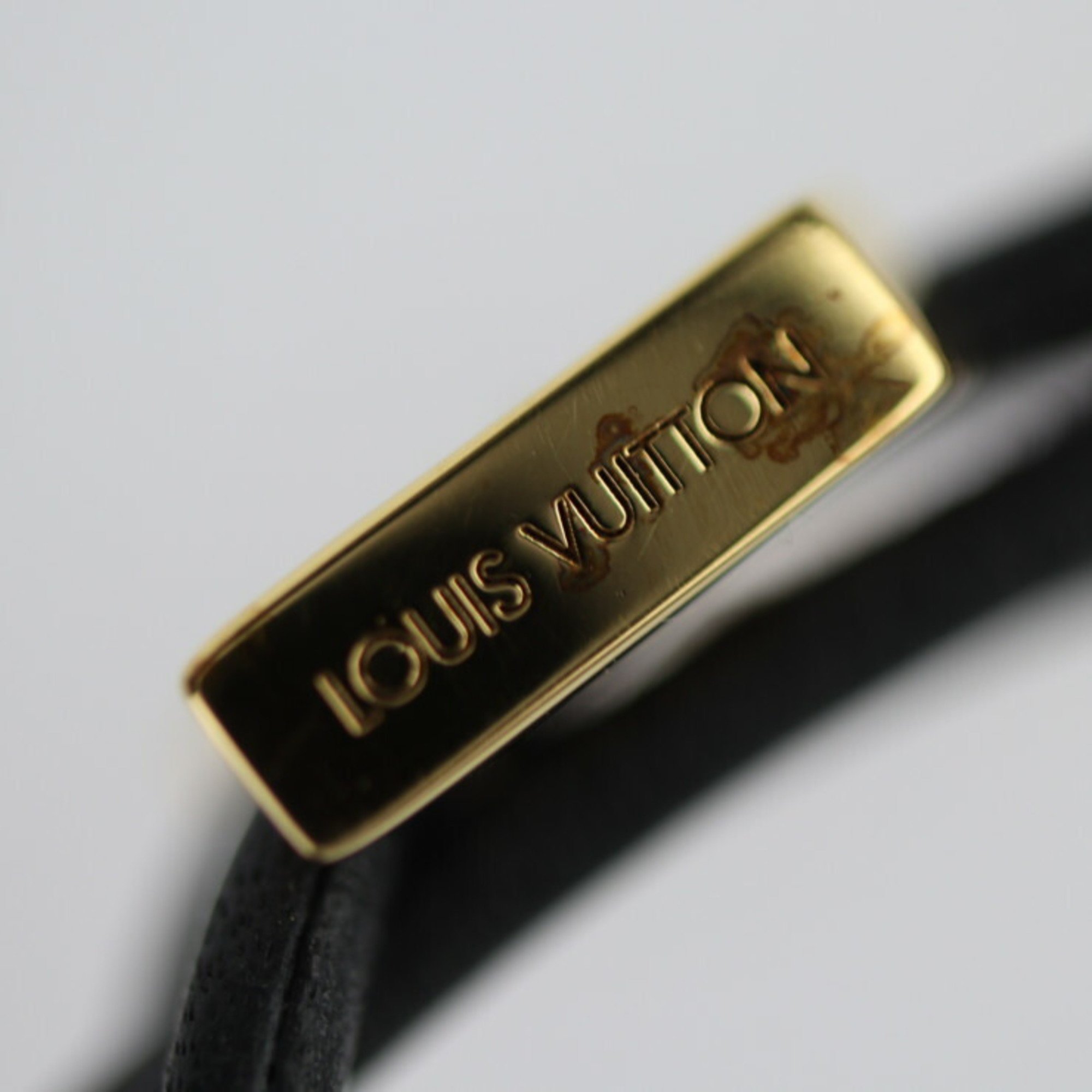 LOUIS VUITTON LV Bloom Bracelet M8142Z Leather Black Vuitton