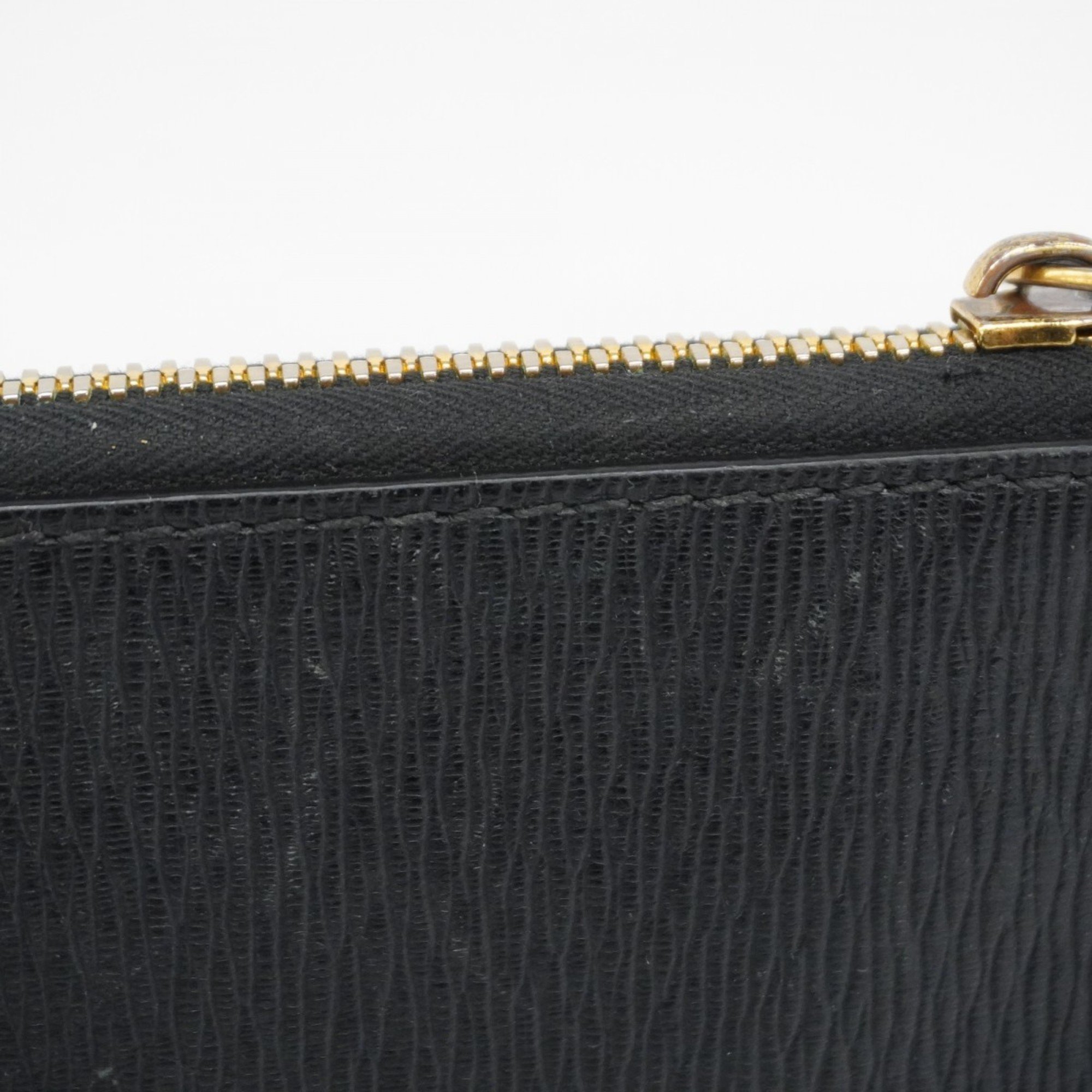 Salvatore Ferragamo Clutch Bag Leather Black Men's