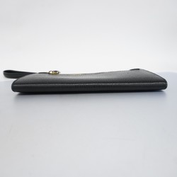 Salvatore Ferragamo Clutch Bag Leather Black Men's