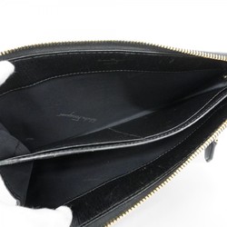 Salvatore Ferragamo Clutch Bag Leather Black Men's