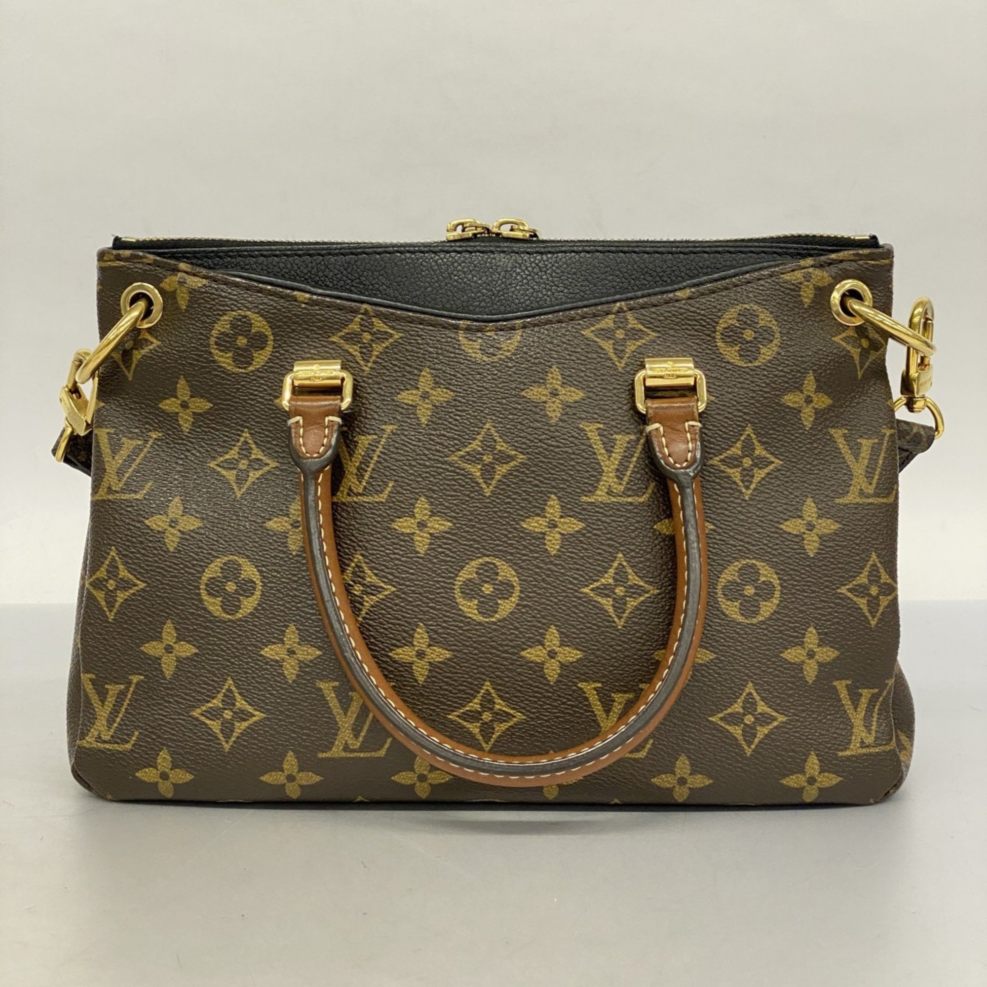 Louis Vuitton Handbag Monogram Pallas BB M42960 Brown Noir Ladies