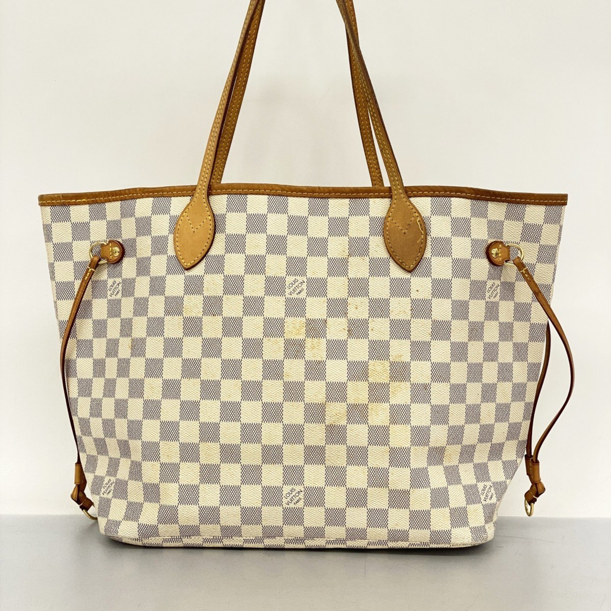 Louis Vuitton Tote Bag Damier Azur Neverfull MM N51107 White Women's