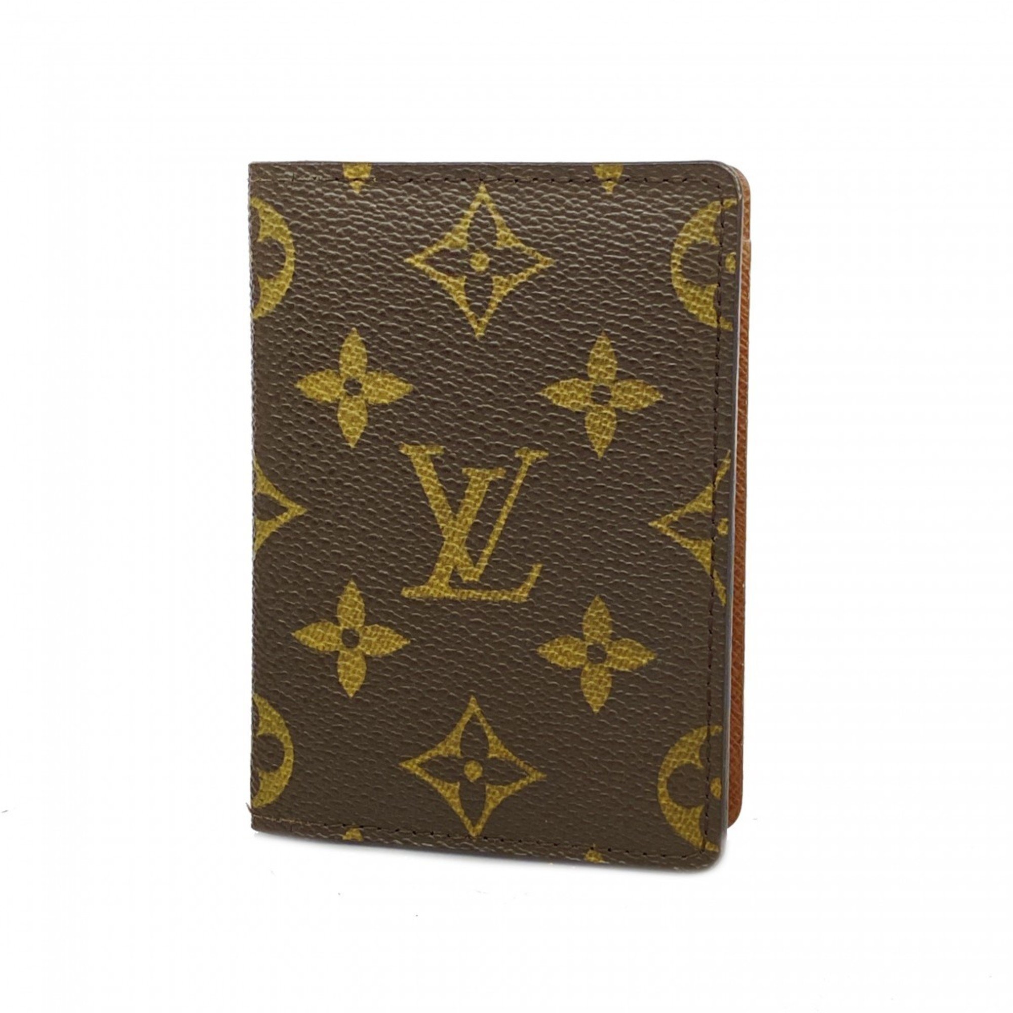 Louis Vuitton Business Card Holder/Card Case Monogram Porte Carte Pass Vertical M66541 Brown Men's Women's