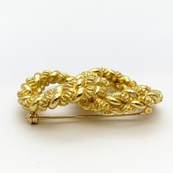 Christian Dior Brooch Rope Motif GP Plated Gold Ladies