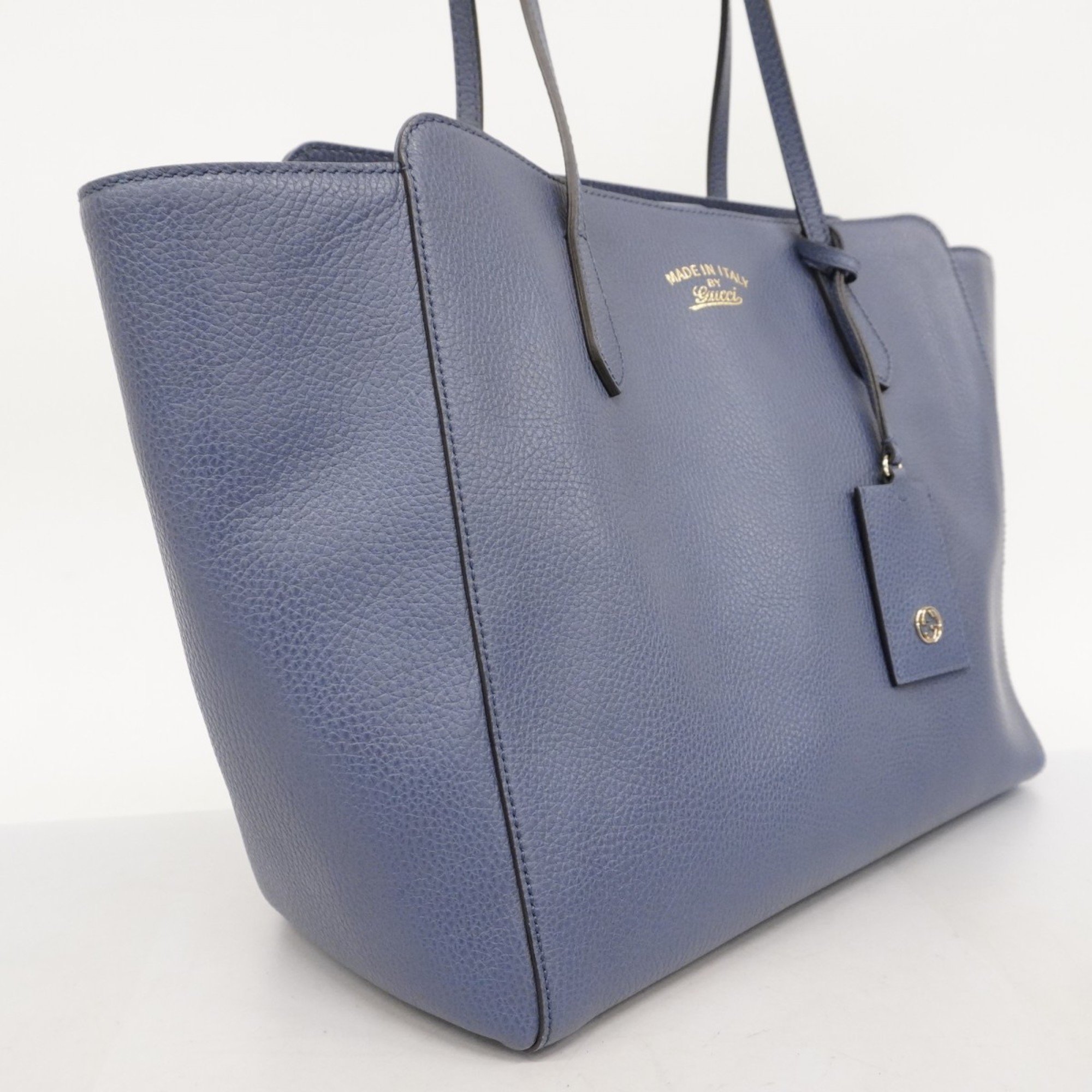 Gucci Swing Tote Bag 354397 Leather Blue Women's