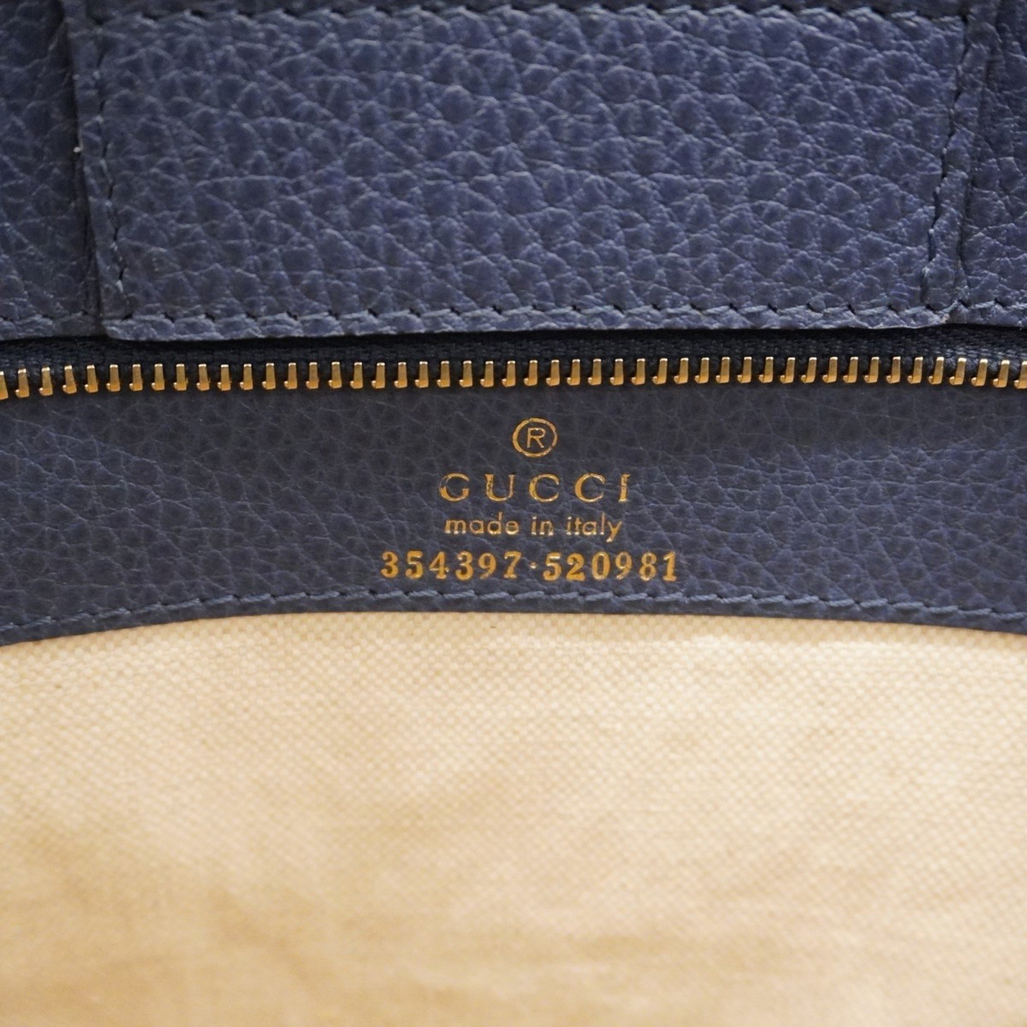 Gucci Swing Tote Bag 354397 Leather Blue Women's