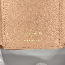 Louis Vuitton Tri-fold Wallet Monogram Empreinte Bicolor Portefeuille Victorine M81728 Rose Trianon Creme Ladies