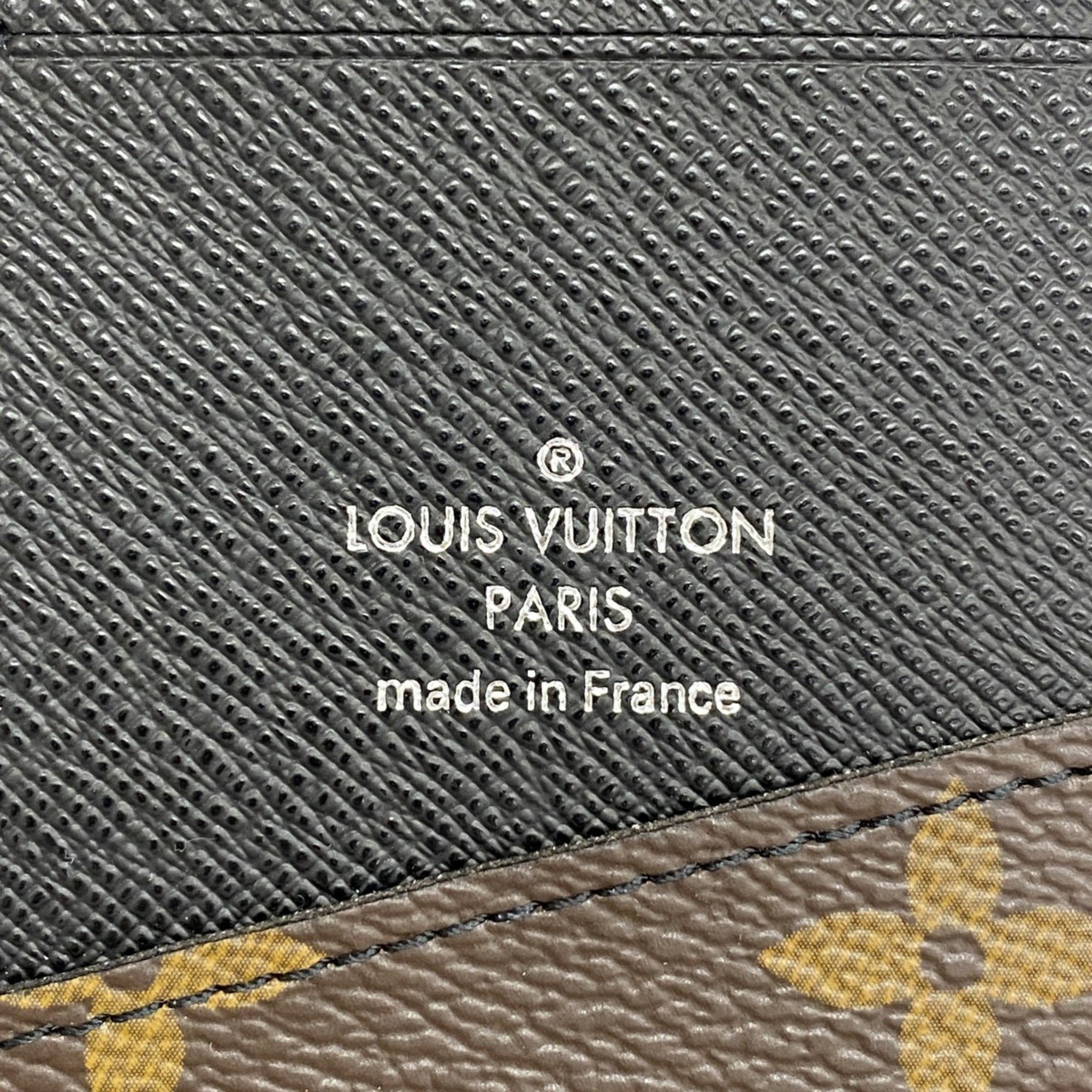 Louis Vuitton Business Card Holder/Card Case Monogram Macassar Organizer De Poche M60111 Brown Black Men's