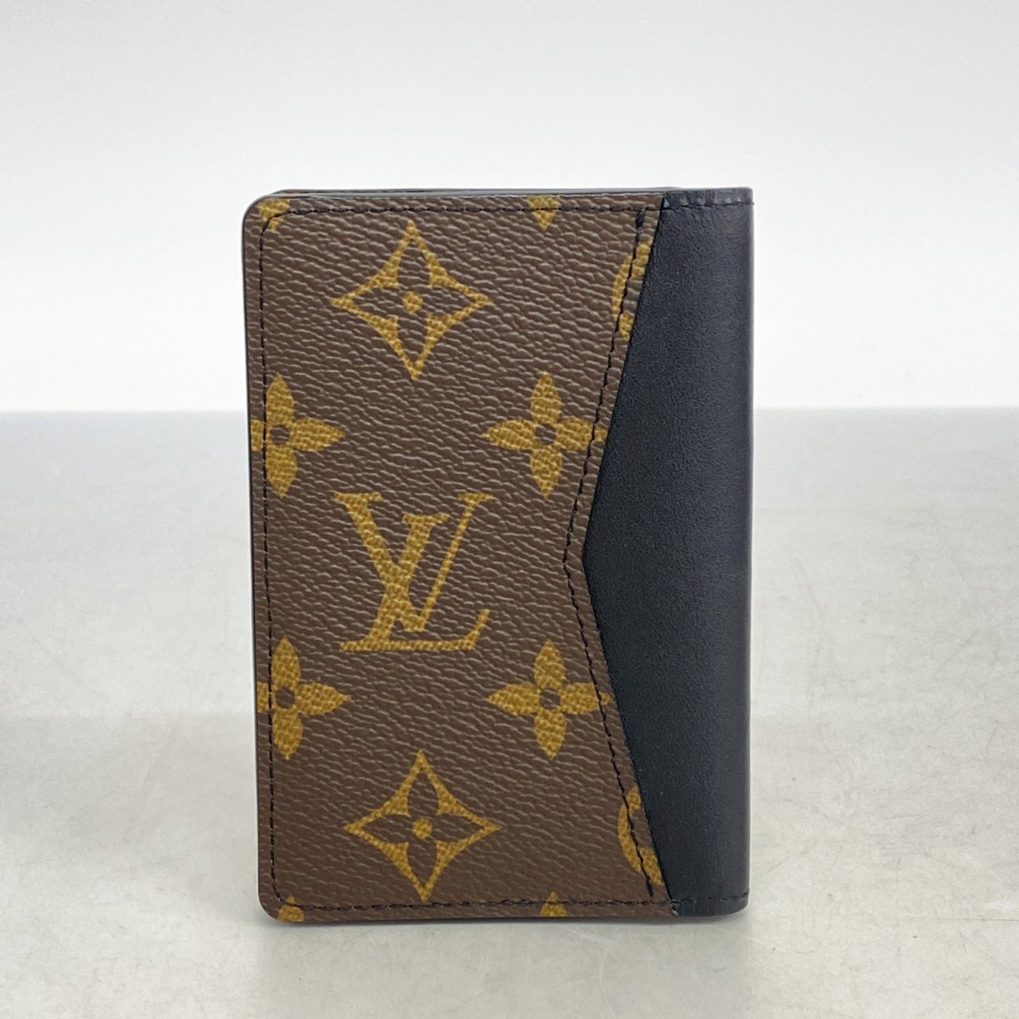 Louis Vuitton Business Card Holder/Card Case Monogram Macassar Organizer De Poche M60111 Brown Black Men's