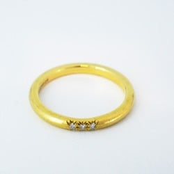 Tiffany Ring Classic Band 3PD Diamond K18YG Yellow Gold Size 10 Ladies