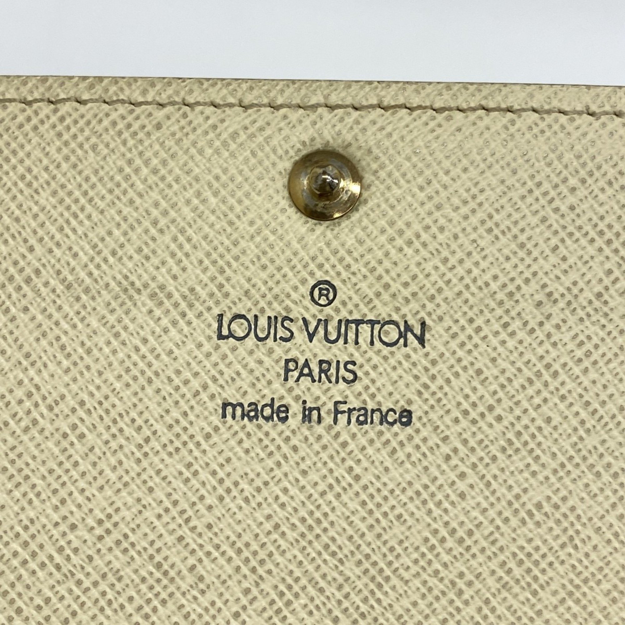 Louis Vuitton Long Wallet Damier Azur Portefeuille Sarah N61735 White Ladies