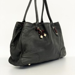 Gucci Tote Bag 163805 Leather Black Champagne Ladies