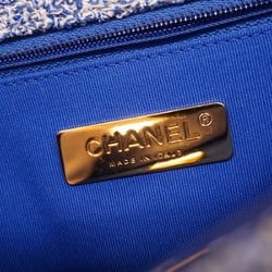 Chanel Shoulder Bag 19 Tweed Blue Women's