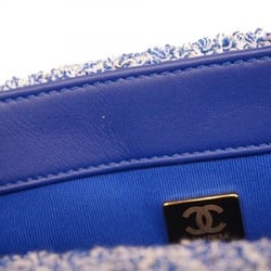 Chanel Shoulder Bag 19 Tweed Blue Women's