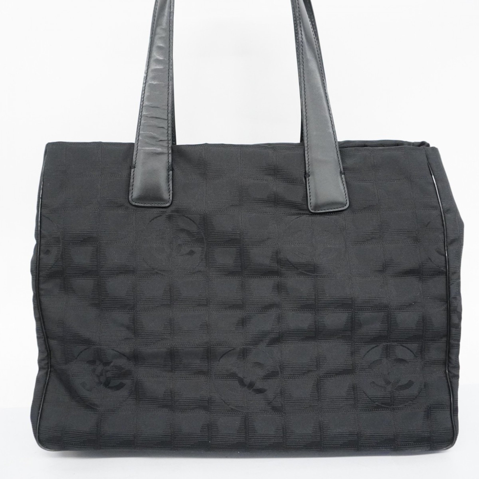 Chanel Tote Bag New Travel Nylon Black Champagne Ladies