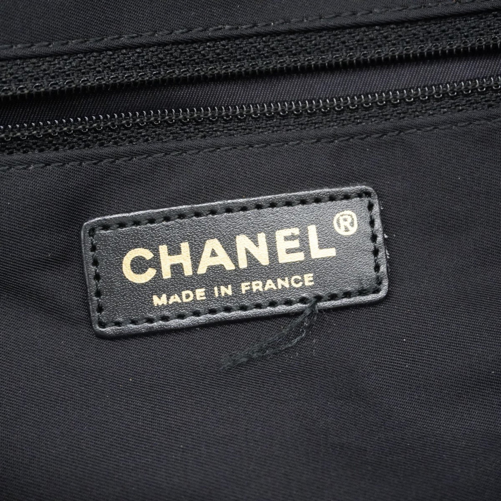 Chanel Tote Bag New Travel Nylon Black Champagne Ladies