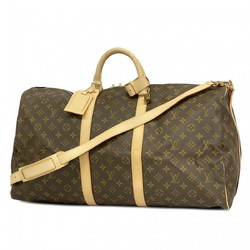 Louis Vuitton Boston Bag Monogram Keepall Bandouliere 55 M41414 Brown Men's Women's