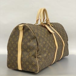 Louis Vuitton Boston Bag Monogram Keepall Bandouliere 55 M41414 Brown Men's Women's