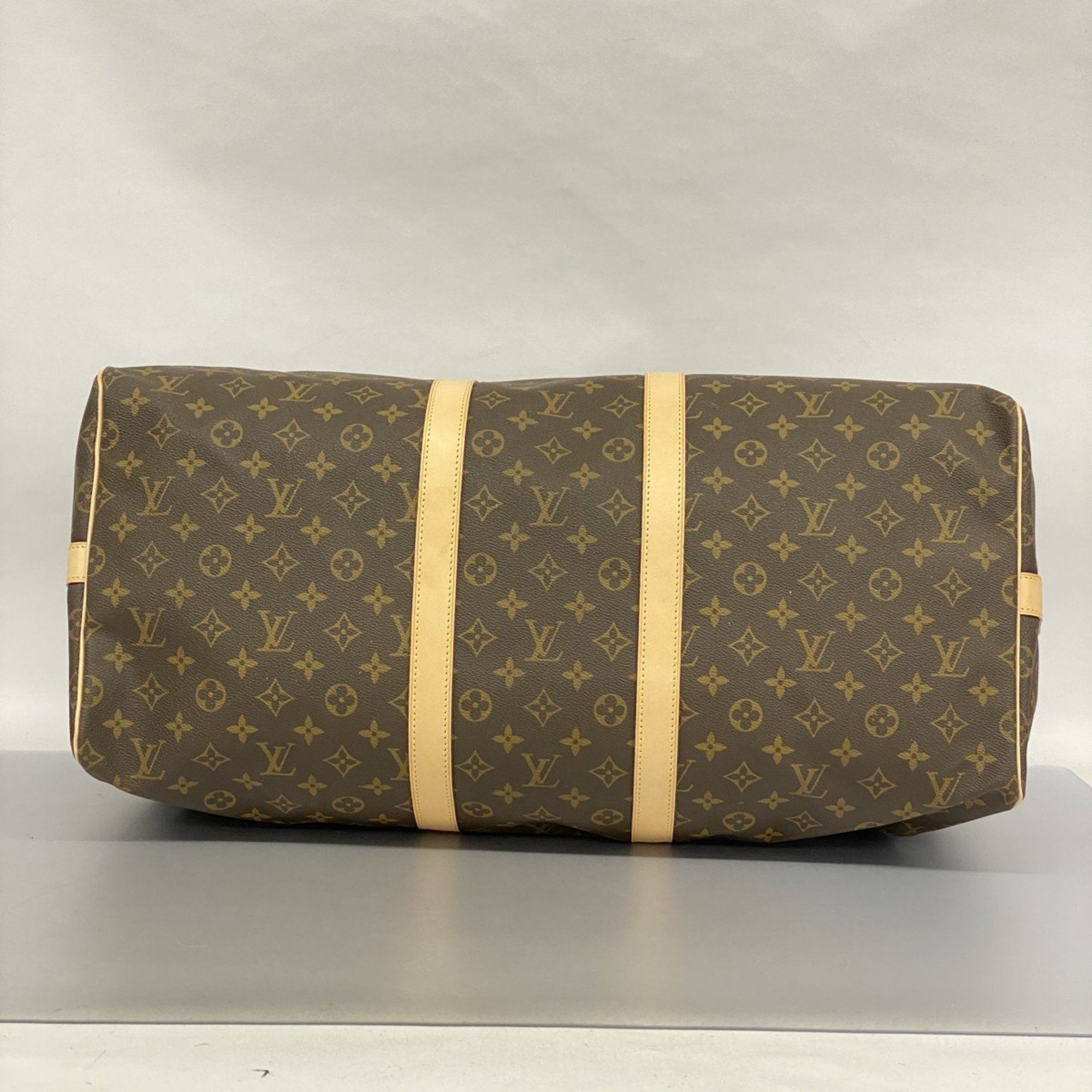 Louis Vuitton Boston Bag Monogram Keepall Bandouliere 55 M41414 Brown Men's Women's